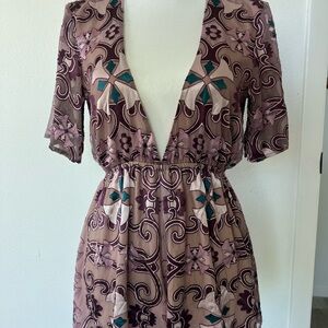 Bohemian V-Neck romper super low cut adorable silky